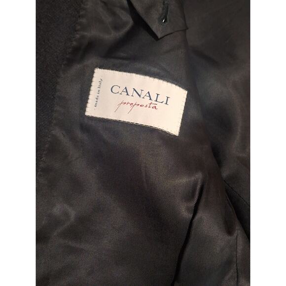 Canali Proposta Black Wool Blend Blazer Jacket 52R -EU 42R -US Made in Italy - Picture 4 of 7
